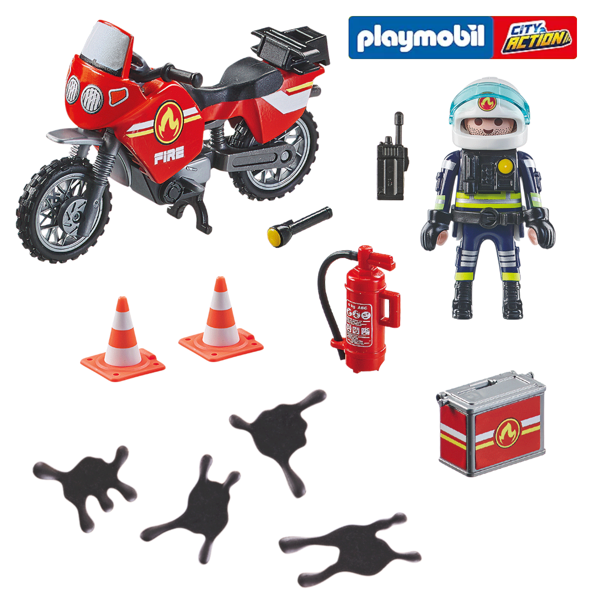 Playmobil 71466 - City Action - Feuerwehrmotorrad am Unfallort
