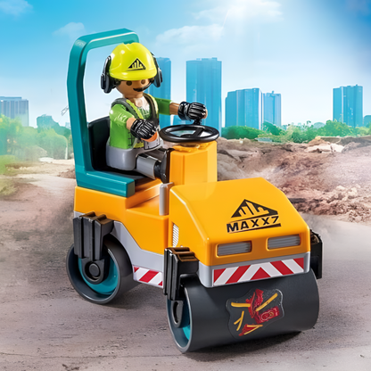 Playmobil 71751 - City Action - Straßenwalze Baustelle mit Laser-Messgerät