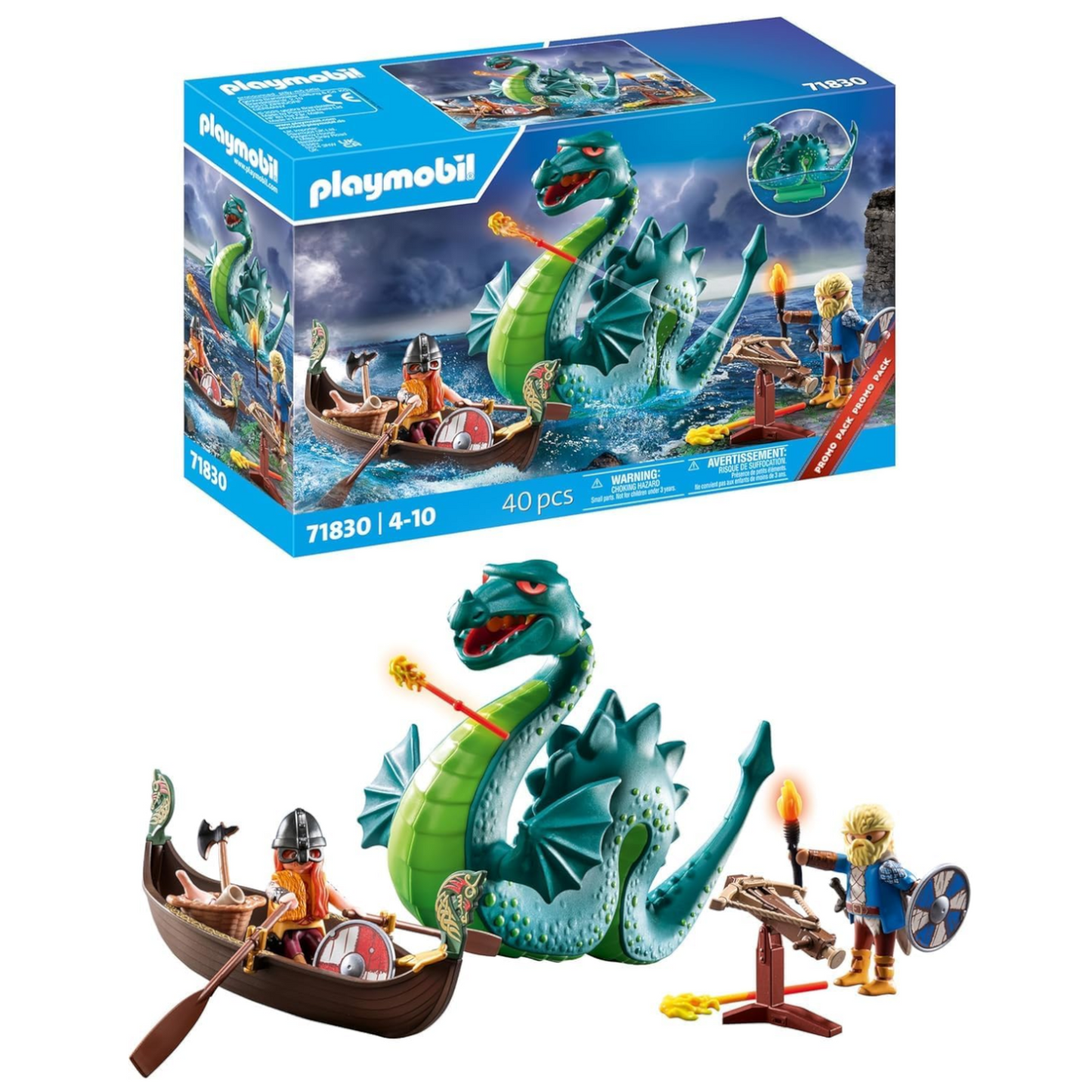 Playmobil 71830 - Wikinger mit Seeungeheuer - Drachenfigur