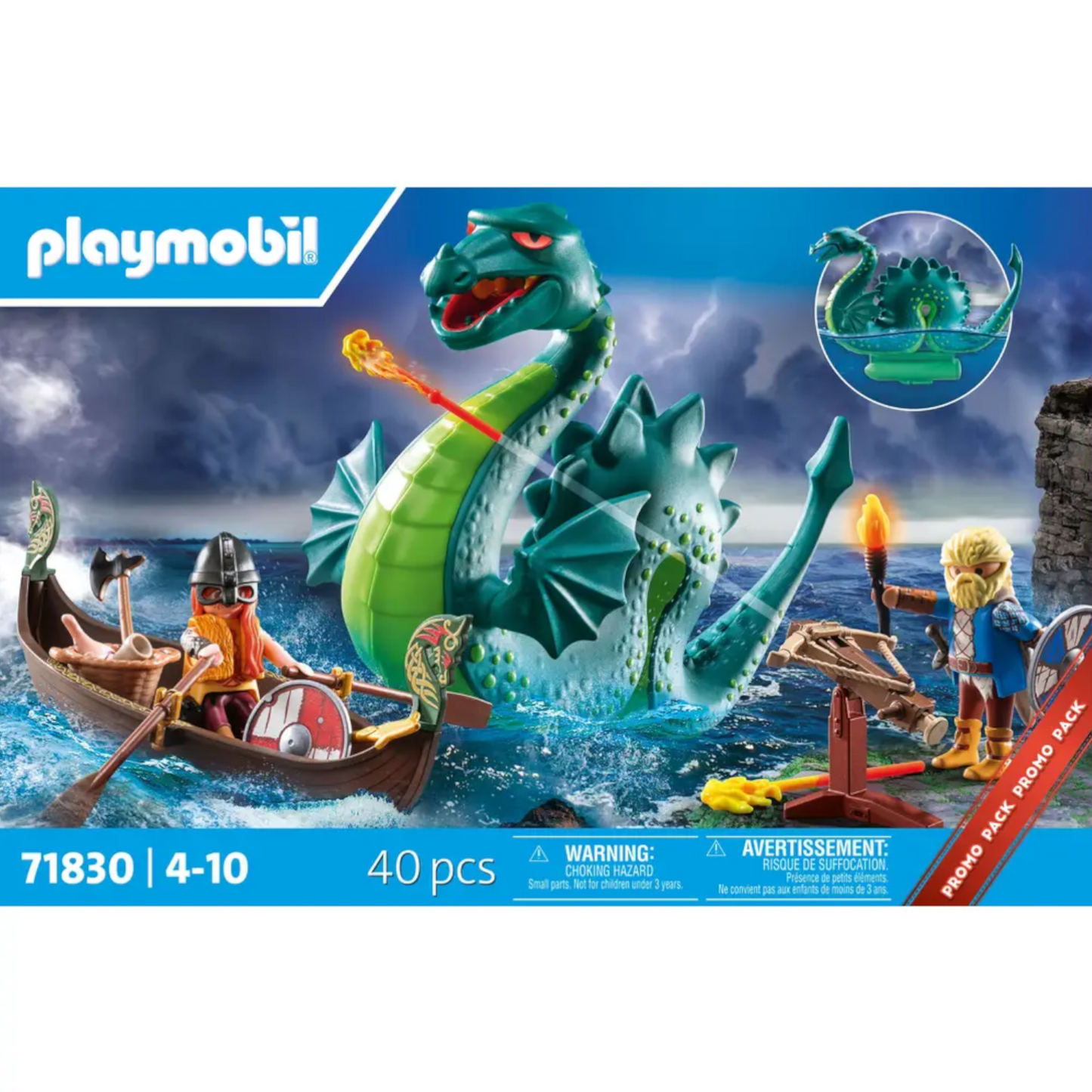 Playmobil 71830 - Wikinger mit Seeungeheuer - Drachenfigur
