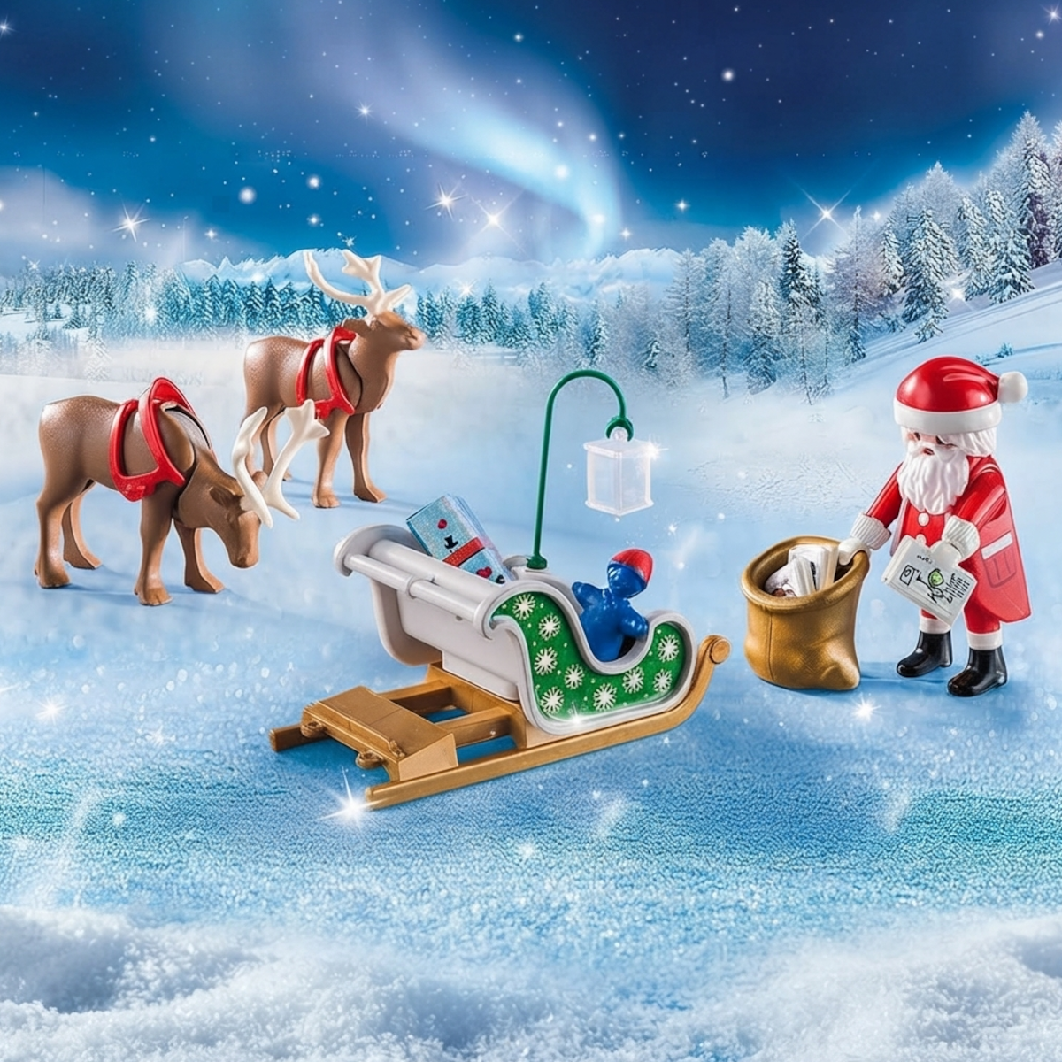 Playmobil 9496 - Christmas - Weihnachtsmann mit Rentierschlitten Geschenke