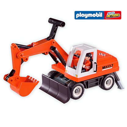 Playmobil 9800 - City Action - Bagger mit Räumschild Baustelle