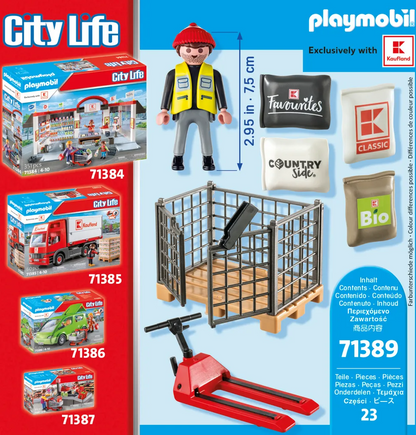 Playmobil 71389 - Kaufland Hubwagen mit Gitterbox - Supermarkt Zubehör