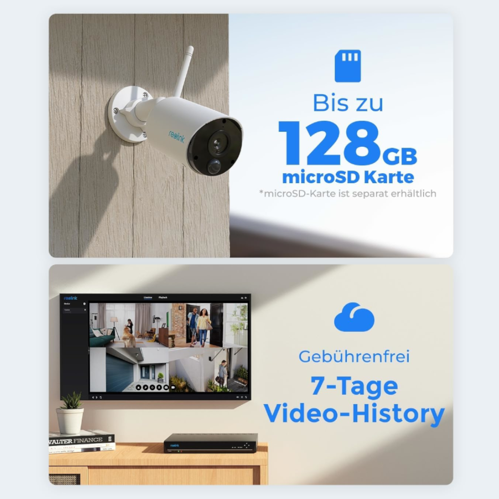 Reolink Argus Eco Überwachungskamera Akku WLAN IP65 Wetterfest Außenkamera