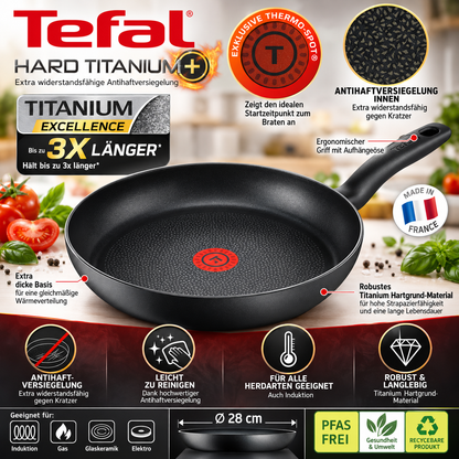 Tefal Pfanne 28 cm Antihaft Induktion alle Herdarten Hard Titanium Plus
