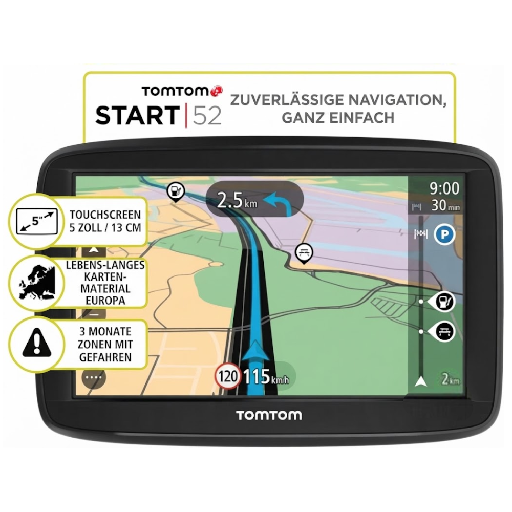 TomTom Start 52 GPS-Navigationsgerät 5 Zoll Europa Günstig Einsteiger Auto