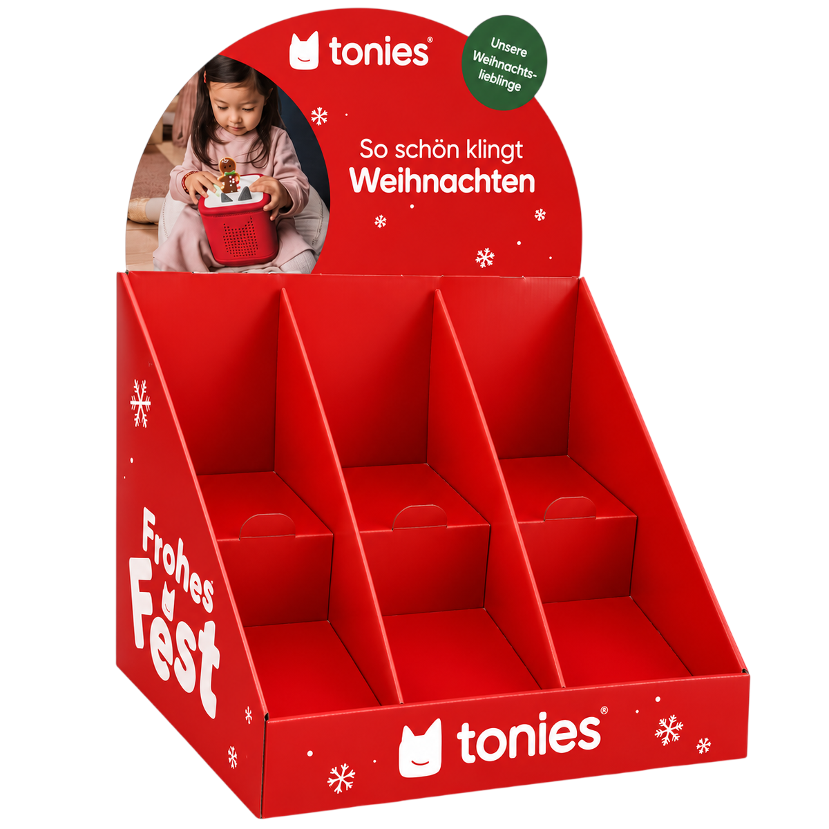 Tonies Werbeaufsteller Display Karton Weihnachten 2026 - Dekoständer