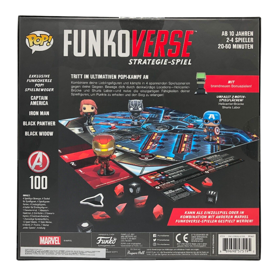 Funko Pop Marvel Brettspiel Strategiespiel Funkoverse mit 4 Figuren (Deutsch)